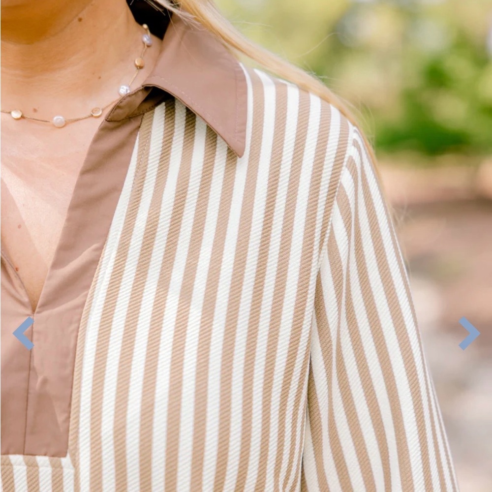 Chic Soul “So Proud” Brown Striped Dress - New With Tags - Picture 4 of 8